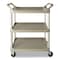 Rubbermaid Commercial Service Cart, 200-lb Cap, 3-Shelf, 18.63w x 33.63d x 37.75h, Off-White FG342488OWHT - alternate 1